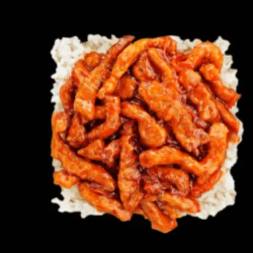 Orez cu carne de porc în sos de ananas