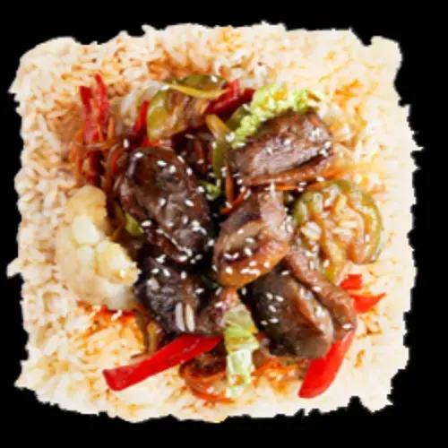 Orez gătit la aburi cu piept de rață