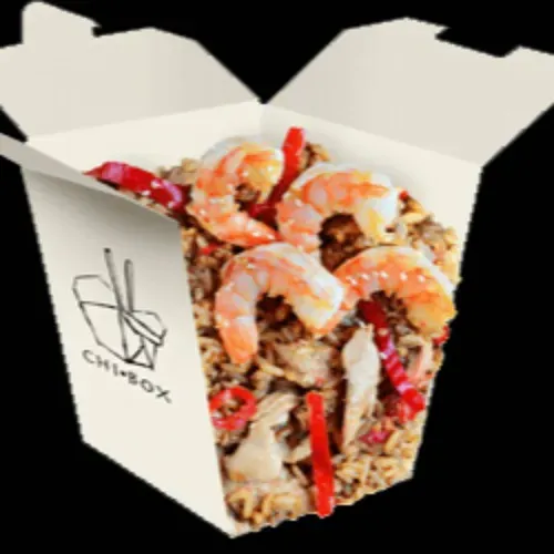 Orez cu creveți și carne de pui